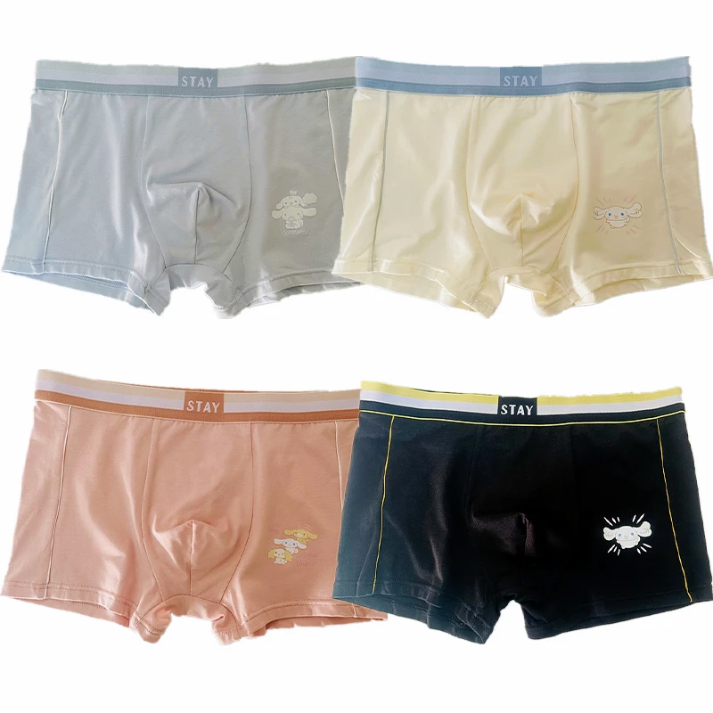 

Anime Fashion Mens 3Pcs Boxer Underwear Cartoon Sanrio Cinnamoroll Summer Breathable Seamless Shorts Underpants Boyfriend Gifts