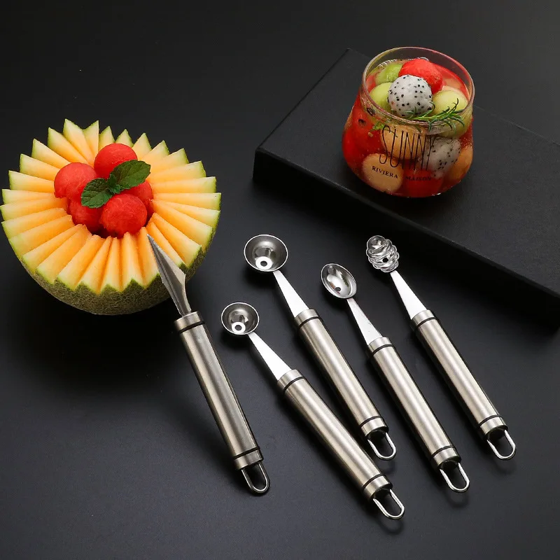 

Fruit Platter Carving Knife Tool Set Stainless Steel Jujube Apple Corer Dig Watermelon Ball Scoop Gadget Peeler Kitchen Tools