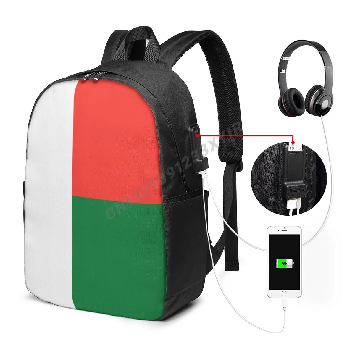

Backpack Madagascar Flag Madagascans Country Map IT'S IN MY DNA Fans Student Schoolbag Travel Casual Laptop Back Pack Unisex