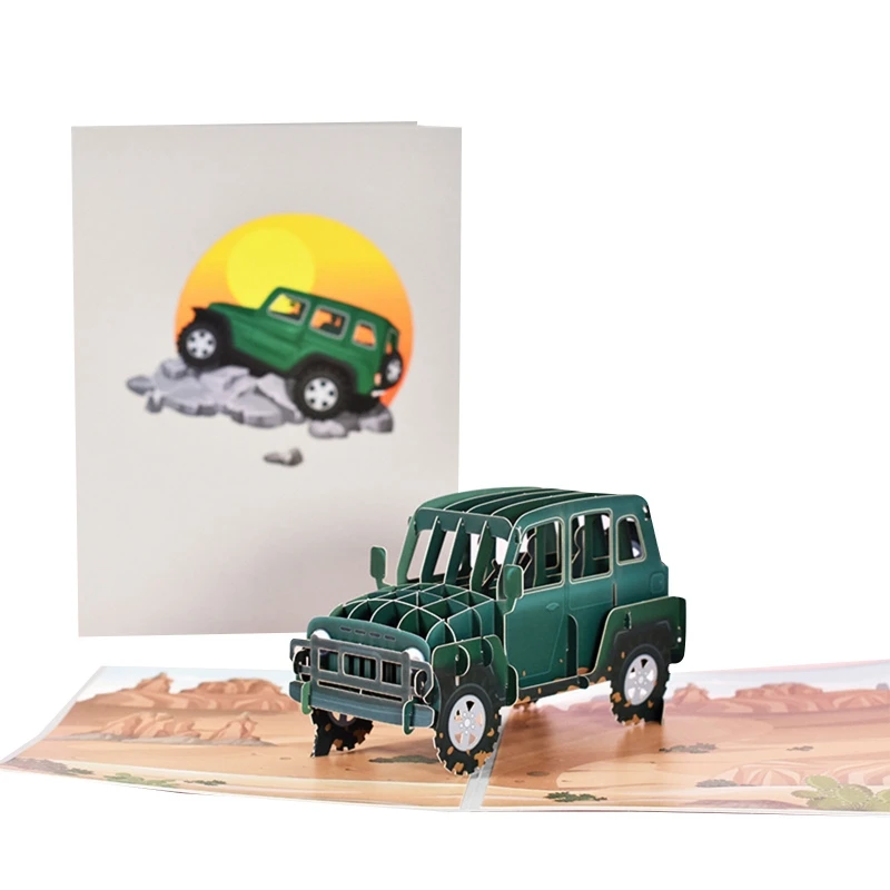 

SUV Car Truck 3D Up Card for All Occasions Greeting Card Birthday Graduation Anniversary Father’s Day Postcard Gift