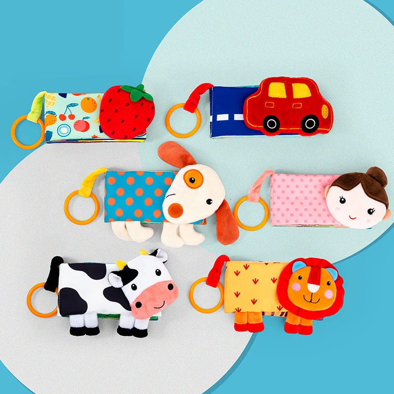 

3D Animal Fabric Books Dog Lions Cow Parent-Child Interaction Cloth Book Ring Paper Baby Cognize Puzzle Develop Reading Toys