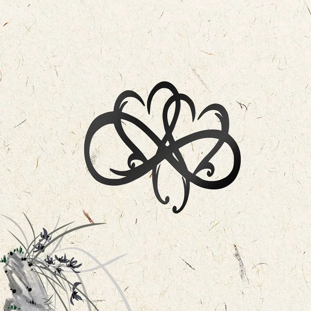 Элегантный Двойной Настенный Знак В Форме Стального Сердца Металлический