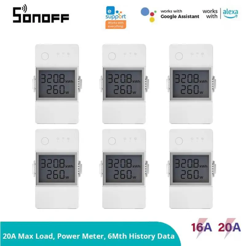 

SONOFF POW Elite Smart Switch 16A/20A Power Meter WiFi Smart Switch With LCD Screen Works With Alexa Google Home EWeLink App Hot