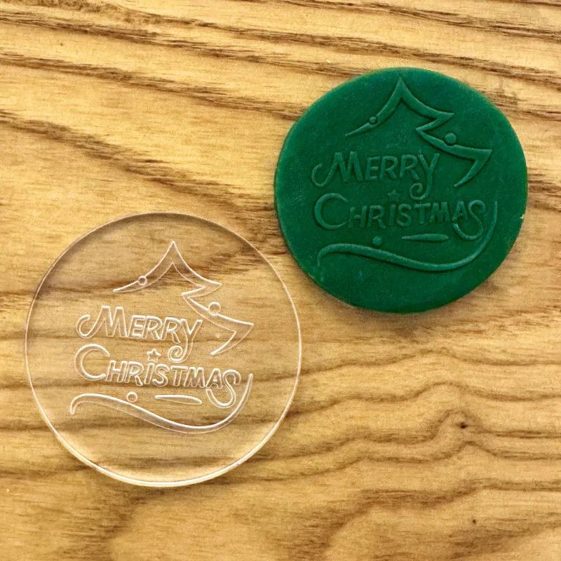 Инструмент для торта 3 дюйма акриловый штамп печенья с Рождеством демонтаж в виде