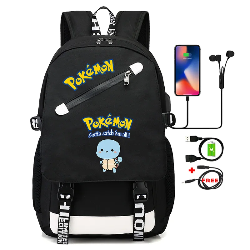 

Bandai Monster Movie Pokemon Backpack Children Toy Schoolbag Pikachu Charizard Gengar Bulbasaur Backpack Kids Birthday Gifts