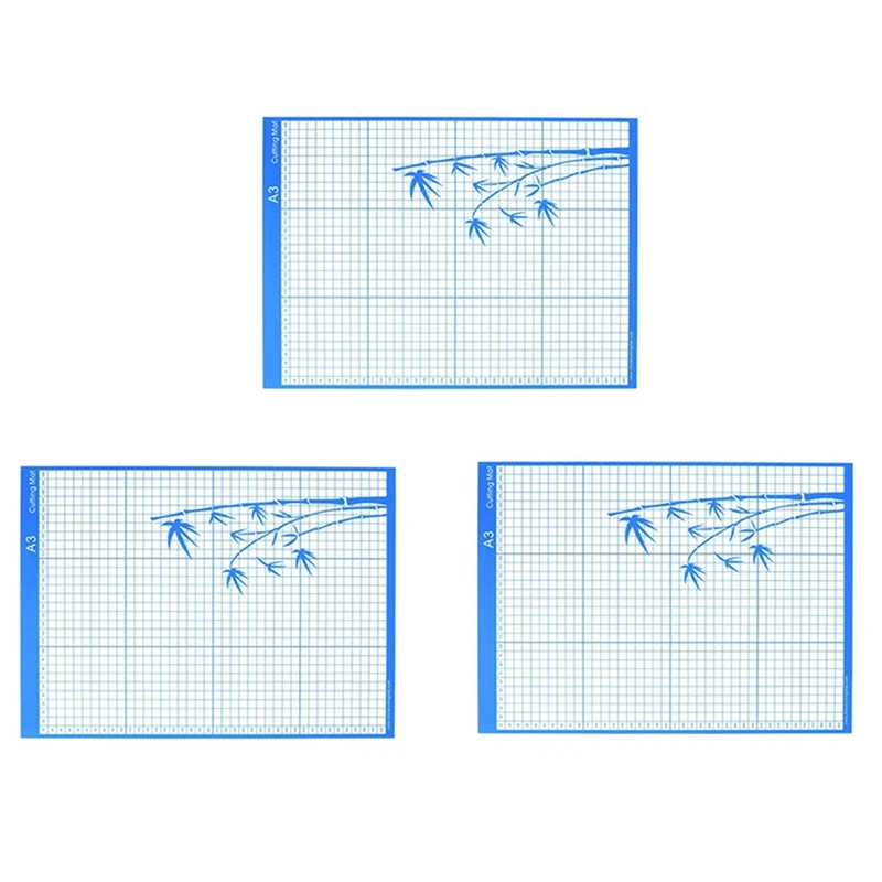 

3X Cutting Mat Standard Grip Adhesive Mat With Measuring Grid For Silhouette Cameo Cutting Plotter Machine, A3 Promotion