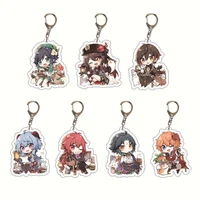 genshin acrylic key chain xiao diluc ganyu zhongli tartaglia transparent double sided pendant backpack key pendant wholesale