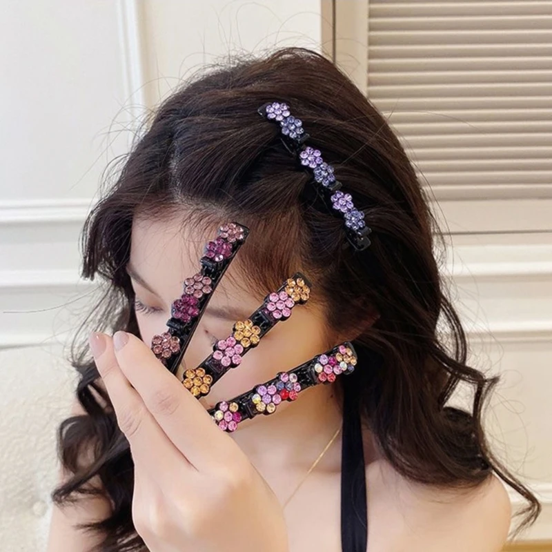 

Hairpin Sparkling Crystal Stone Braided Hair Clips Hair Accessories