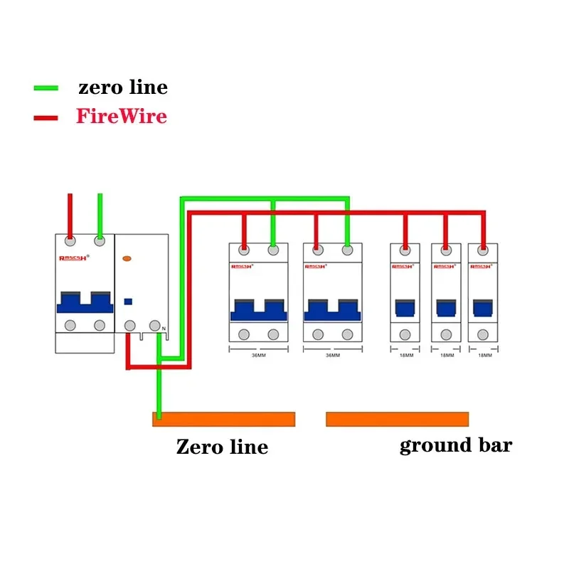 Мини-автоматический выключатель DZ47 400V 1-4P 6-63A типа C MCB защита от короткого
