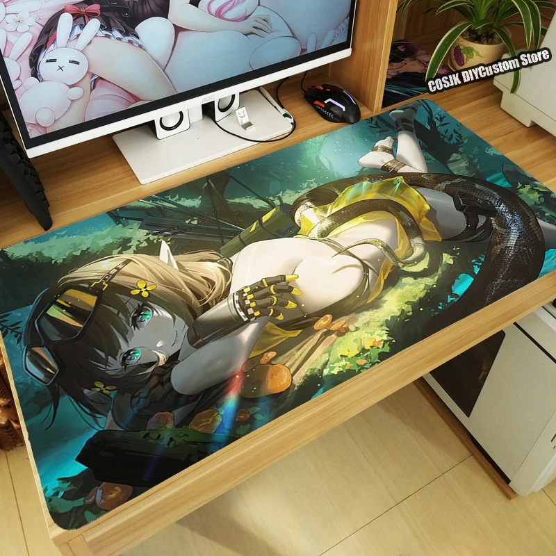 

Anime Game Arknights Tomimi Gavial Eunectes Mouse Pad Large Keyboard Desk Mat Computer Mousepad Gaming Accessories