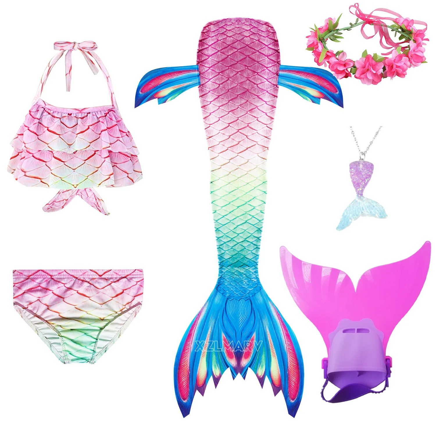 Женский костюм Русалочки бикини с хвостом для косплея вечеринки в стиле Фэнтези