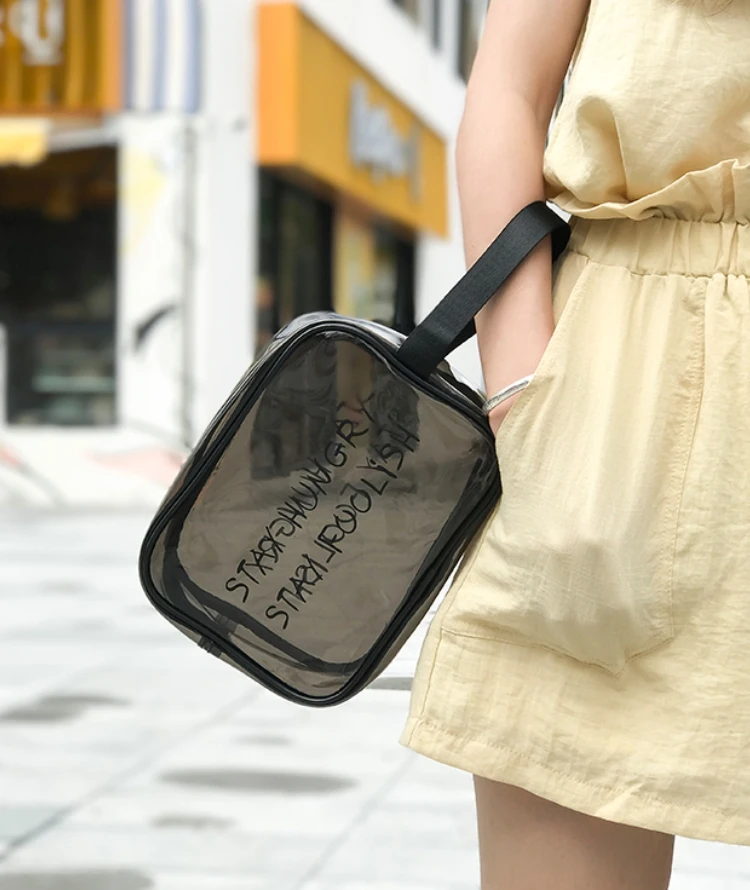 MABULA прозрачная дорожная сумка из ПВХ большая вместительная косметичка для