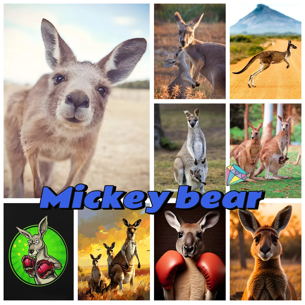 Набор для алмазной вышивки кенгуру