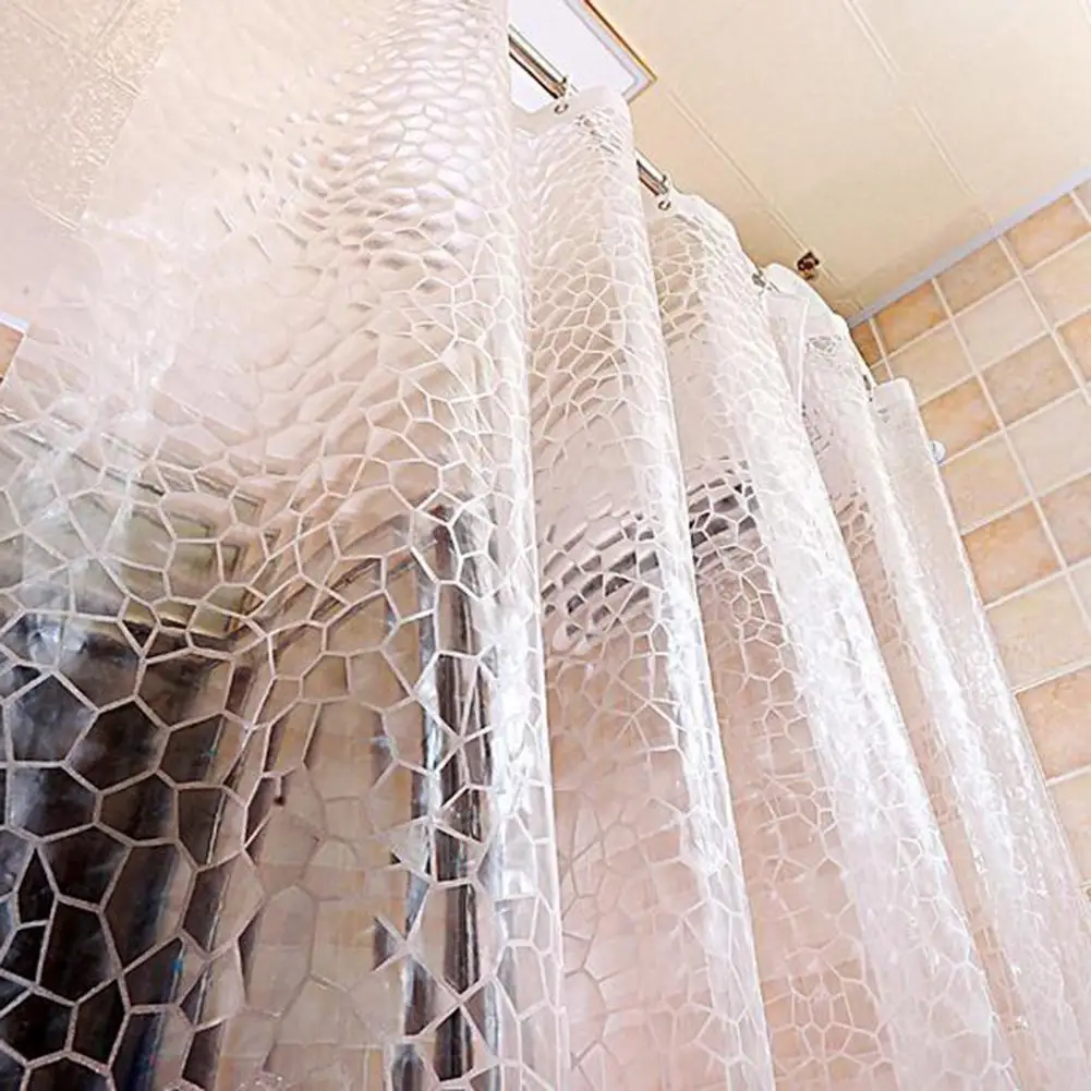 

Water Cube Pattern Shower Curtain Waterproof Shower Curtain with 3d Translucent Hexagon Pattern Anti-mould Easy to for Bathtub