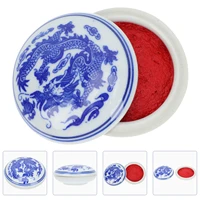 1pc calligraphy supply seal cutting inkpad artwork ink pad ceramic red ink paste for painting beginner home