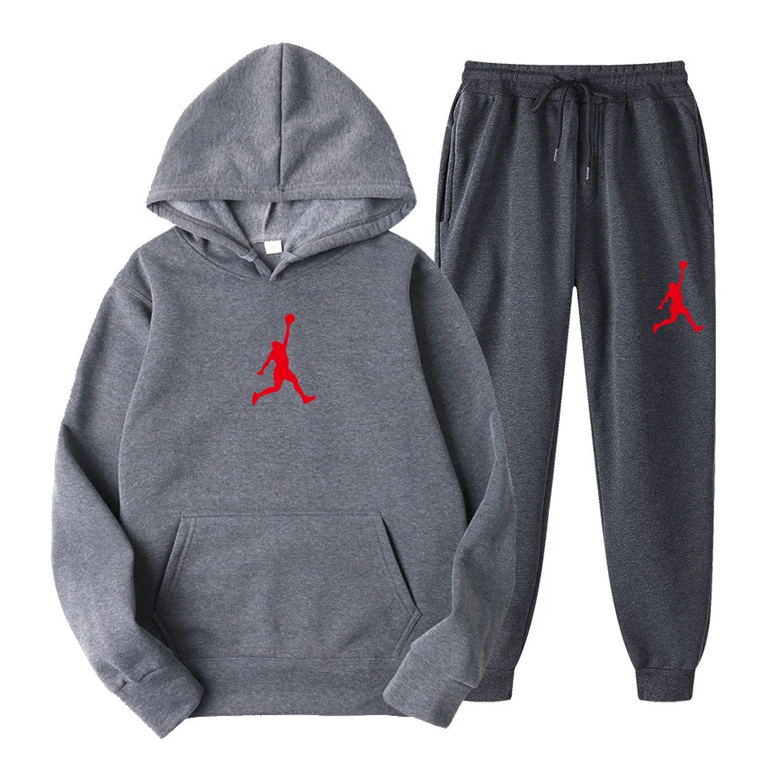 New Brand Winter Men's Sets 2-Piece Hoodies+Running Pants Sport Suits Casual Men/Women Sweatshirts Tracksuit Hooded Sportswear