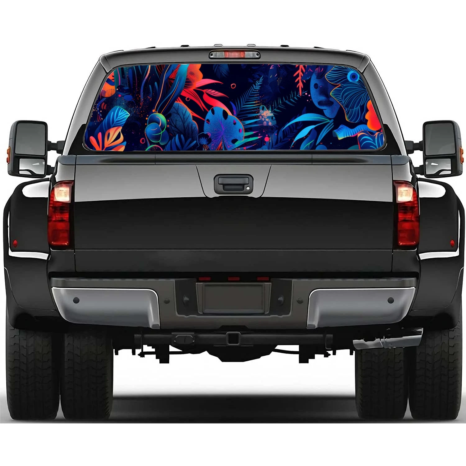 Тропический цветочный узор Автомобильная наклейка на заднее стекло ...