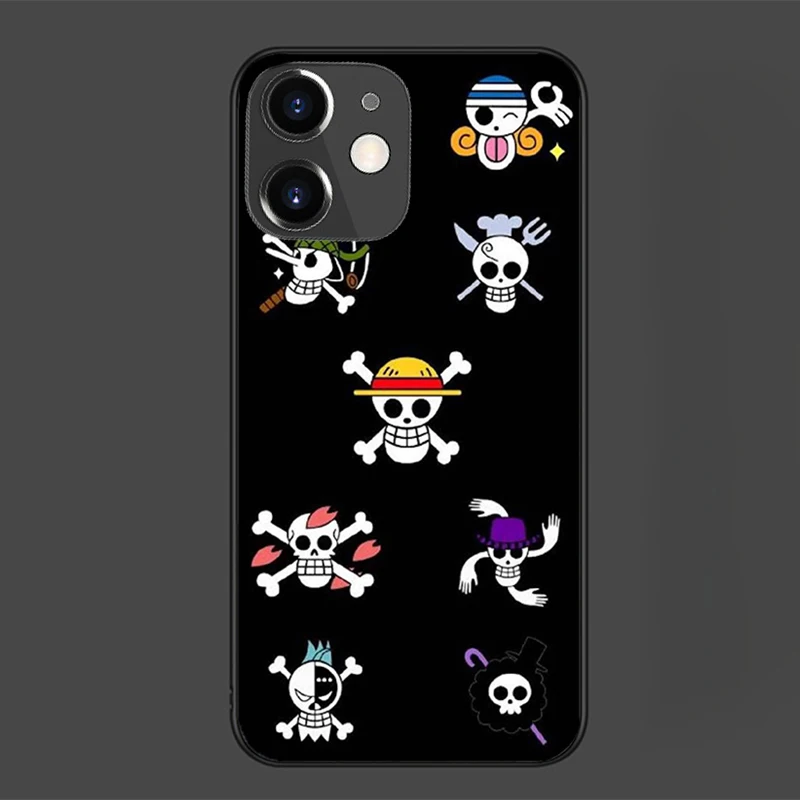 One Piece Black mobile phone cover For IPhone 11 7 8P X XR XS XS MAX 11 12pro 13 pro max 13 promax Cute Soft Shell Phone Case