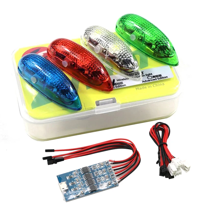 ZMR Wireless Navigation Light 1S Rechargeable 4 Modes LED Lights Suitable For RC Airplane Fixed-wing UAV FPV Drone Toy