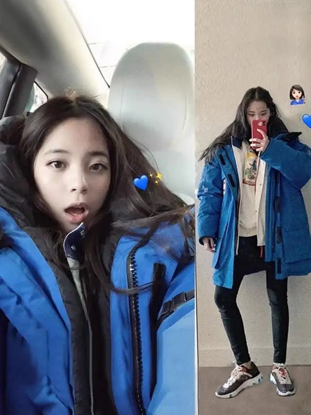 Blue Down jacket Women Mid-Length Thickened Cargo Student Couple Parka Male Popular Plus size Winter clothes Goose Outerwear