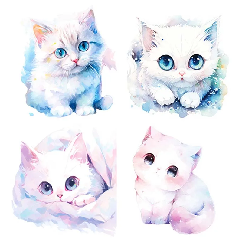 

Cartoon Cute Watercolor Cat Varied Stickers Pack for Kids Scrapbooking Travel Luggage Laptop Notebook Decorative Graffiti Decals