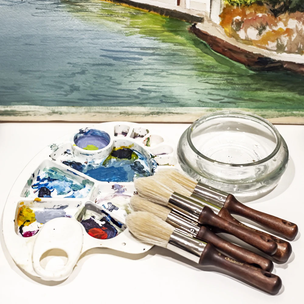 Фото Кисть для рисования Artsecret 92 мм с короткой ручкой, толстая кисть для рисования по краям синтетических волос TCW-3258 №4