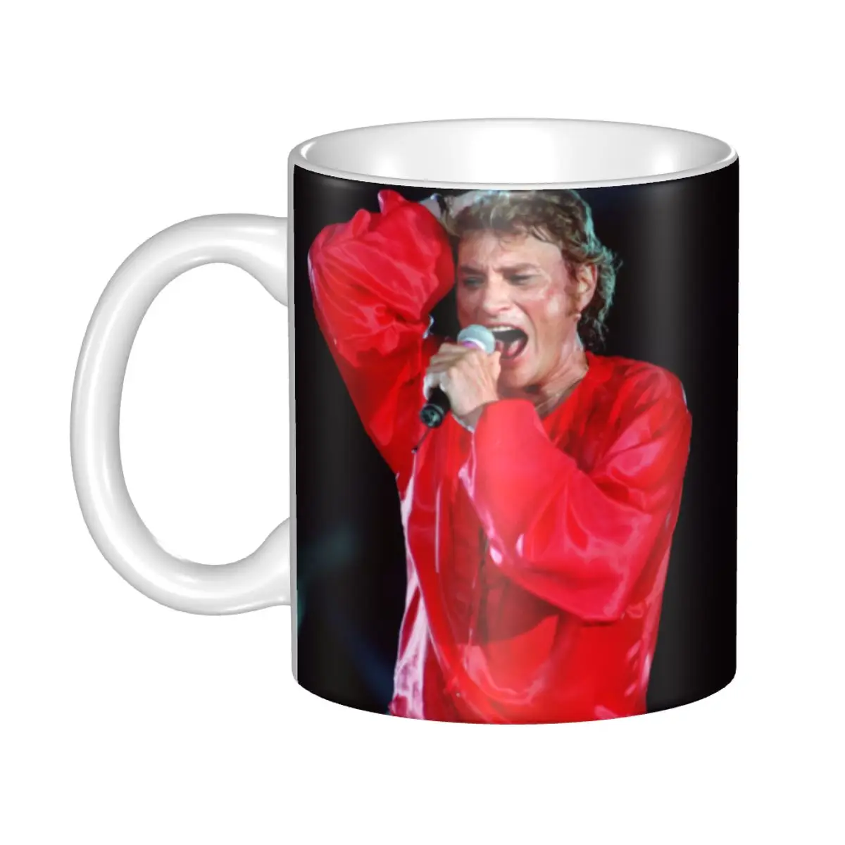 

Johnny Hallyday Music Singer Mug Custom French Rock Ceramic Coffee Mug Cup Creative Present