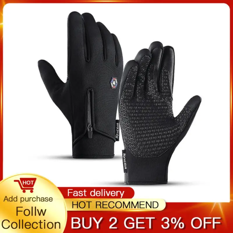 

Winter Men's Gloves Warm Touchscreen Sport Fishing Splash-proof Skiing Army Cycling Snowboard Nonslip Zipper Women Sports Gloves