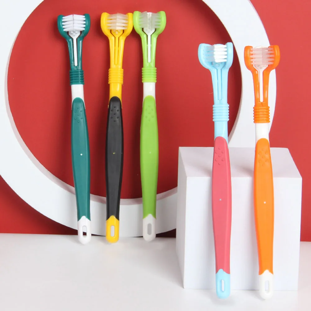 

Three Sided Pet Toothbrush Puppy Cat Soft Brush Bad Breath Tartar Tool Mouth Cleaning Teeth Freshener Oral Care Accessories