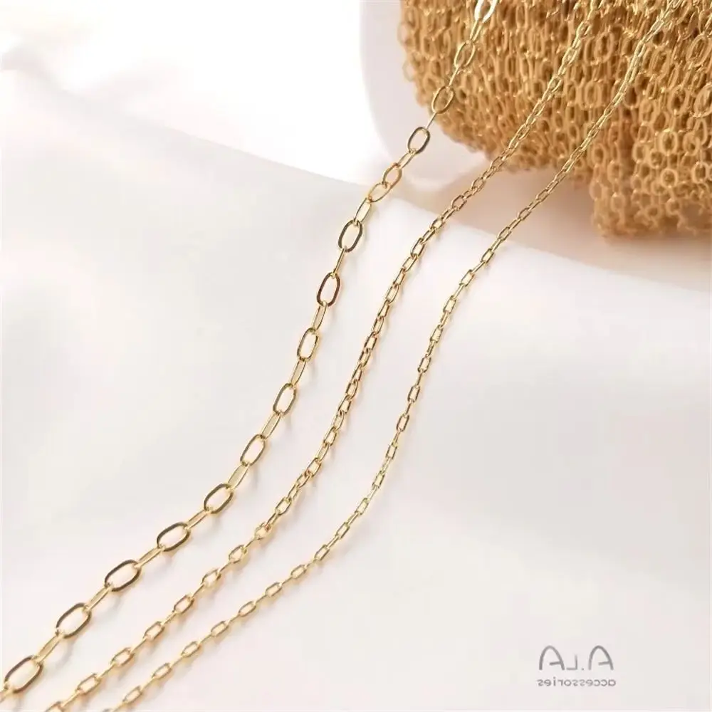 Прямоугольная О-цепочка с покрытием из 14-каратного золота серьги сделай сам