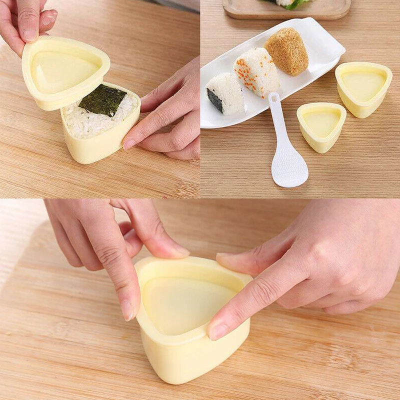 

2pcs/set Triangle Rice Ball Molds Food Press Maker Kitchen Tool Home