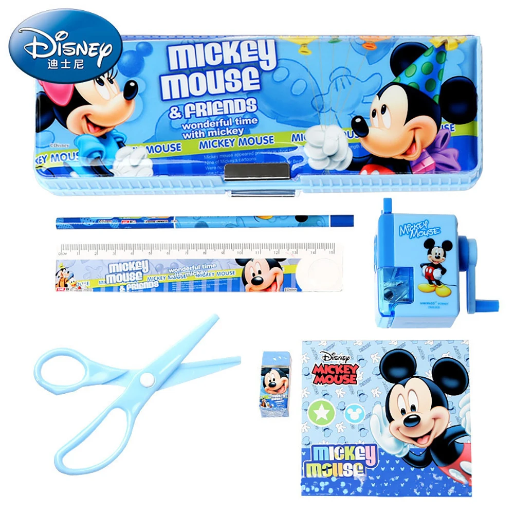 

Disney Cartoon Anime Figure Stationary Set Mickey Minnie Pencil Case Pencil Eraser Sharpener School Supplies Children Gift