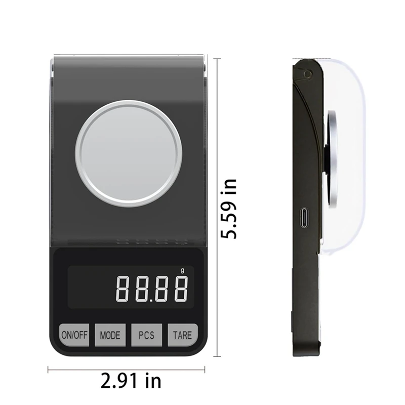 High Precision 100G/0.001G Digital Milligram Scale Jewelry Pocket Scal Reloading With 50G Calibration Weigh