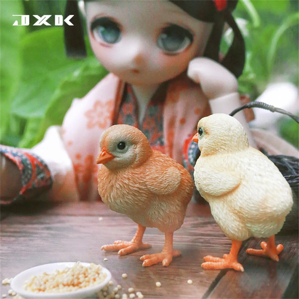 

JXK 1/3 Chickling Duckling Model Realistic Animal Collector Decor Educational GK Kids Toy Gift Cute BJD Doll Figure Accessories