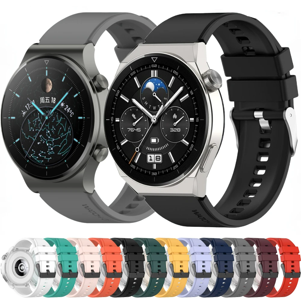 

22mm 20mm Official Silicone Band For Huawei Watch GT2 Pro GT 3 Pro Wristband for Samsung Watch 3/4/5/Gear S3/Amazfit GTR/Stratos