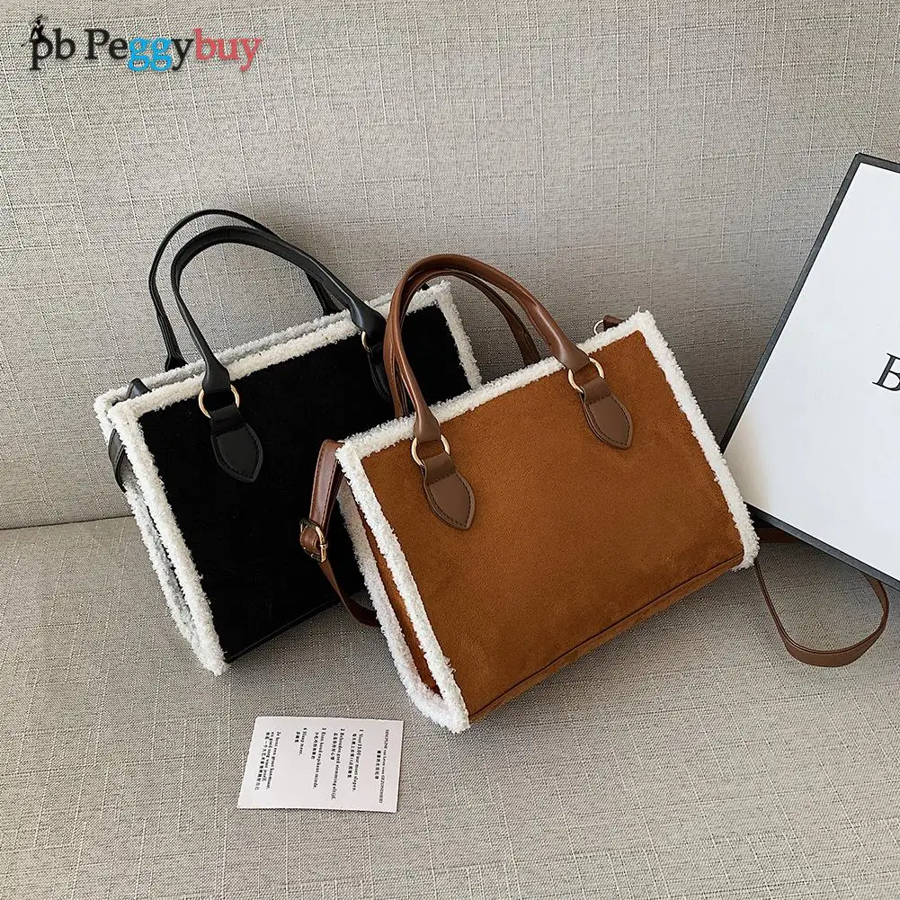 

Women PU Leather Crossbody Bag Quilted Lamb Fur Solid Color Zipper Messenger Bag Small Shoulder Bags For Women 2021 New Fashion