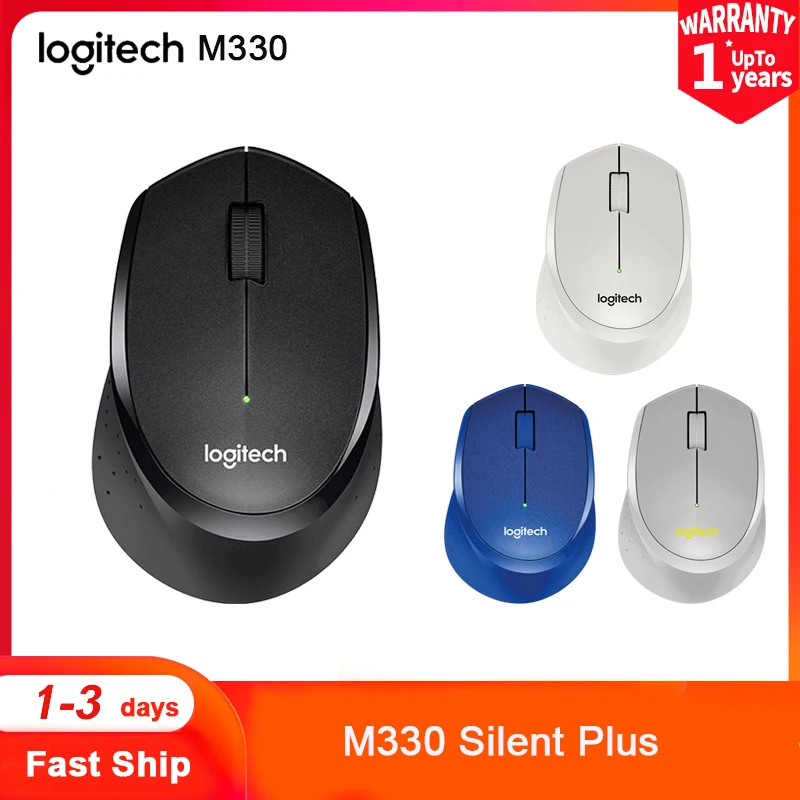 

Logitech M330 Silent Plus Wireless Mouse Quiet 2.4GHz USB 1000DPI Receiver Optical Navigation Mice For Office Home PC/Laptop