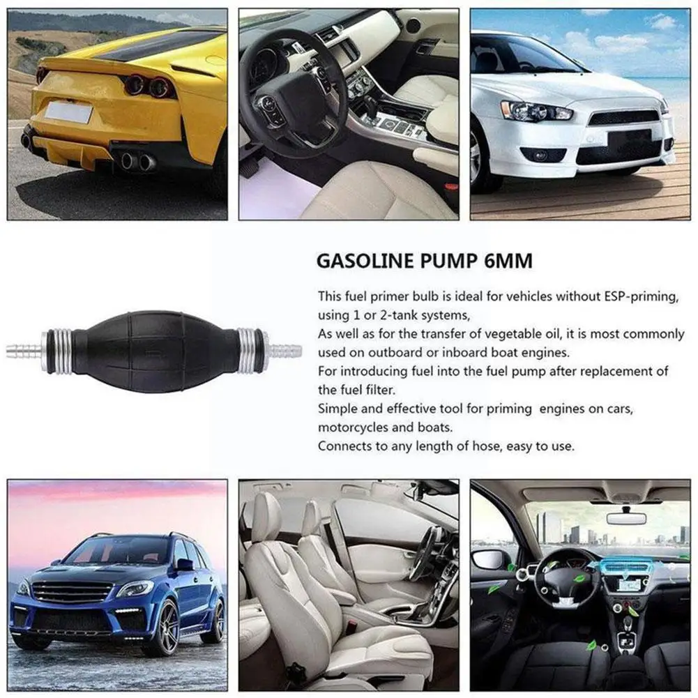 

6mm/8mm/10mm/12mm Hand Fuel Pump Line Rubber Aluminum Hand Primer Bulb Oil Transfer Petrol For Car Boat Marine Outboard C4r1