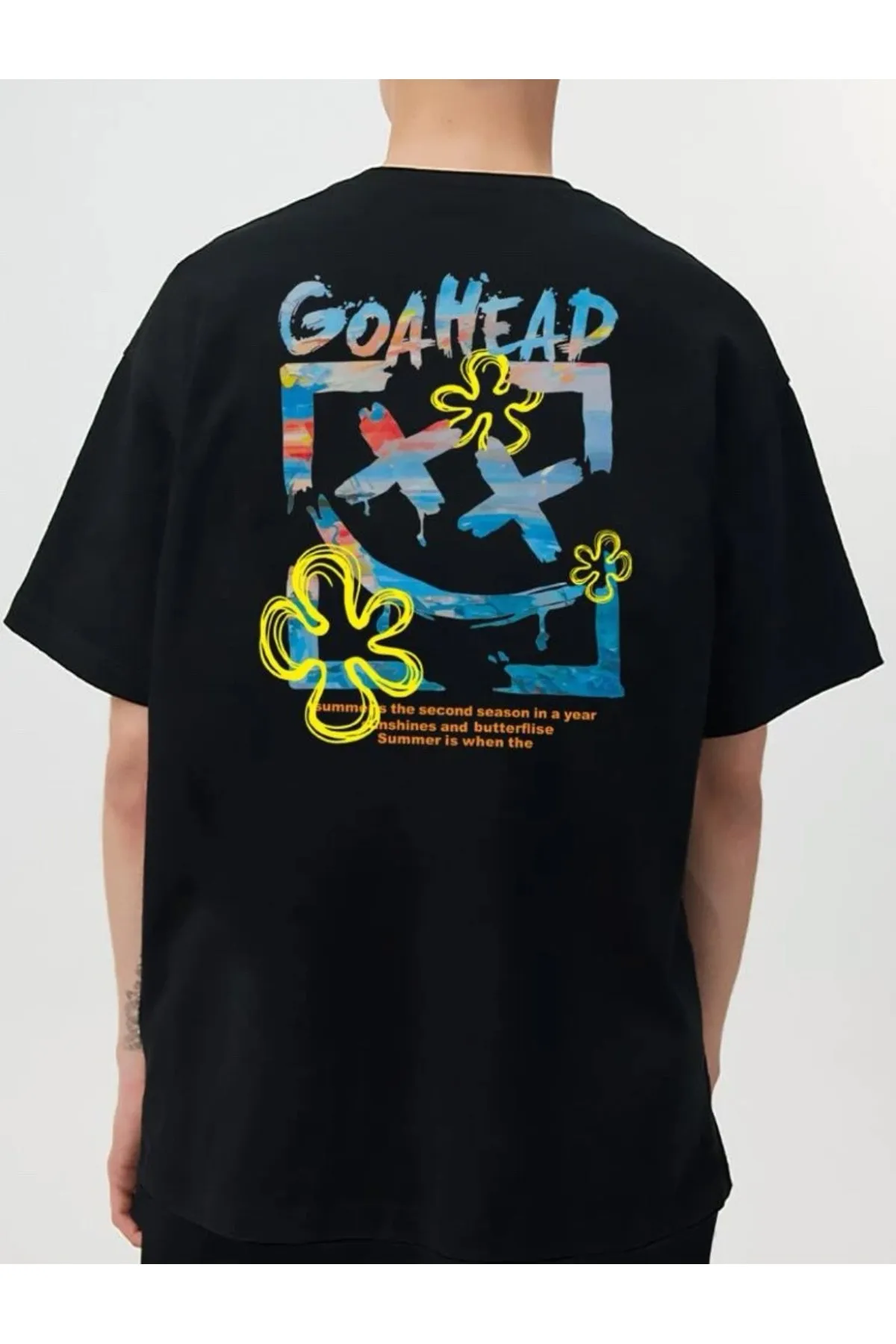 

BeOriginal футболка оверсайз унисекс с принтом головы Go A, 100% хлопок