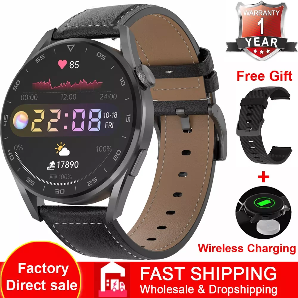 

DT3 Pro Men Smart Watch IP68 Waterproof Retina Screen BT Phone Call Music Player 100+ Watch Faces Wireless Charging Smartwatch