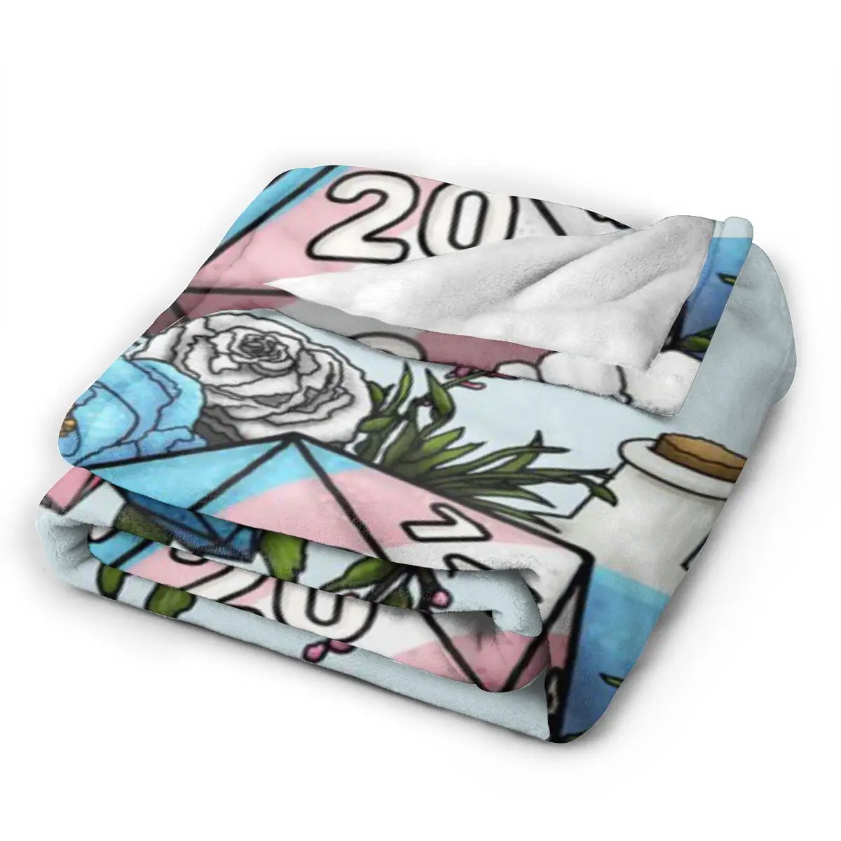 Настольные игровые кости Pride Transgender D20 ультрамягкое одеяло из микрофлиса