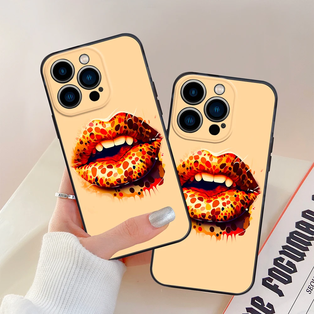 

Women's Sexy Lips Case for Iphone 14Pro 13 12 Mini 11 Pro Max Shockproof Soft Cover for Iphone XS X XR 7 8 SE 11Pro 14Plus Coque