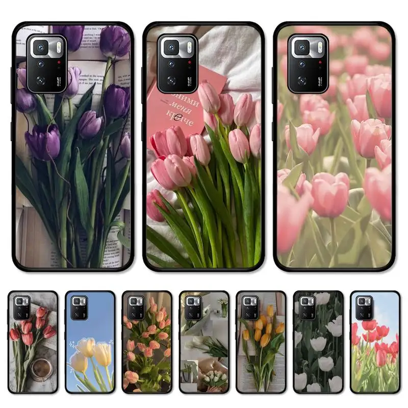 

Tulip Flower Phone Case for Redmi 5 6 7 8 9 A 5plus K20 4X S2 GO 6 K30 pro