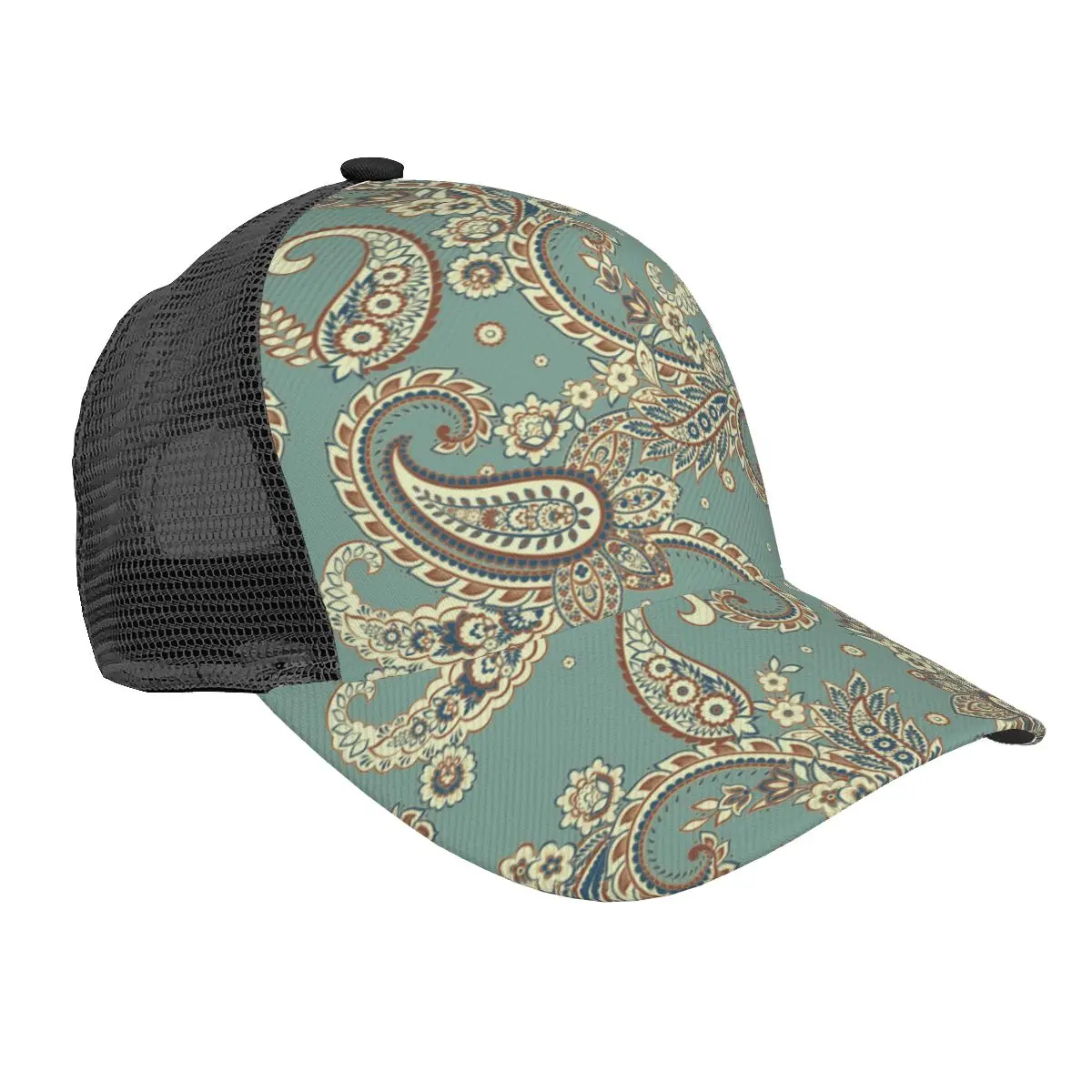 

Paisley 3D Print Curved Brim Mesh Baseball Cap Casual Sun Hat for Men Women