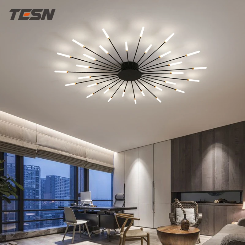 

Living room lamp 2020 new Nordic home atmosphere creative fan-shaped bedroom ceiling lamp combination