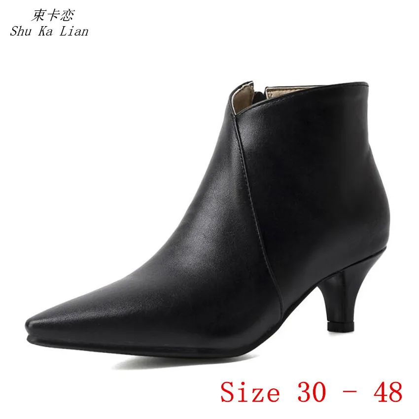 

Spring Autumn High Heels Women Ankle Boots Woman Short Boots High Heel Shoes Small Plus Size 30 - 40 41 42 43 44 45 46 47 48