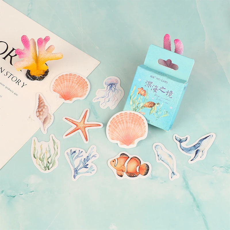 

46Pcs/set Ocean Stickers Cute Sea Animal Art Stickers For Scrapbooking Craft Supplies Diy Label Diary Album Stationery Sticker