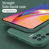 luxury original square liquid silicone case for oppo reno 5 lite shockproof soft phone cover shell coque for reno5 5lite 6 43qu