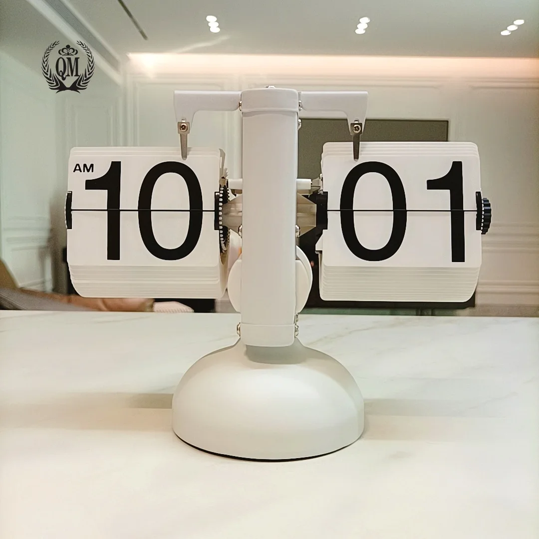 

Креативные автоматические переворачивающиеся часы, ретро украшение для гостиной комнаты, часы, современные минималистичные механические часы, будильник, Persona