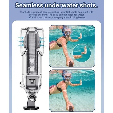 Подводная фотокамера для дайвинга на глубине 45 м для Insta360 X3, защитный корпус, водонепроницаемый фотобокс для Insta 360 X3, аксессуары для камеры
